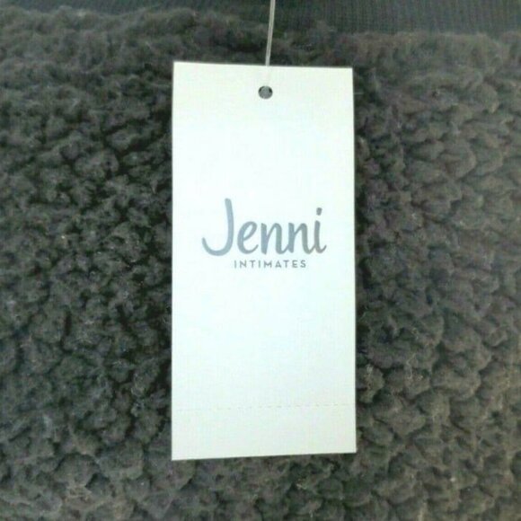 NEW Jenni Intimates Black Faux Sherpa Cropped Pajama Top Small Cozy Lounge - Picture 8 of 9